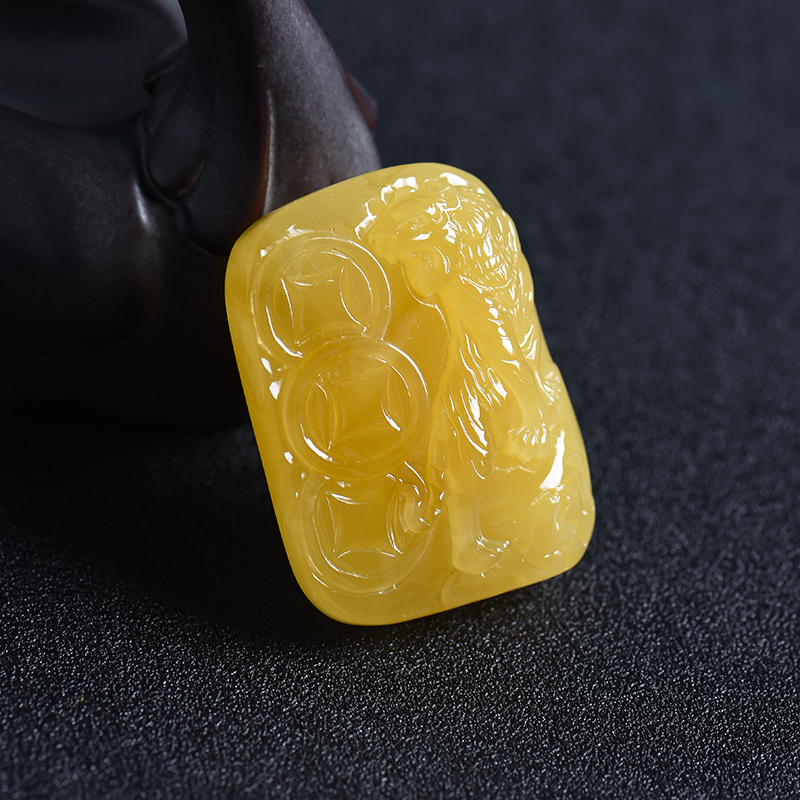 蜜蜡金钱虎-红掌柜珠宝