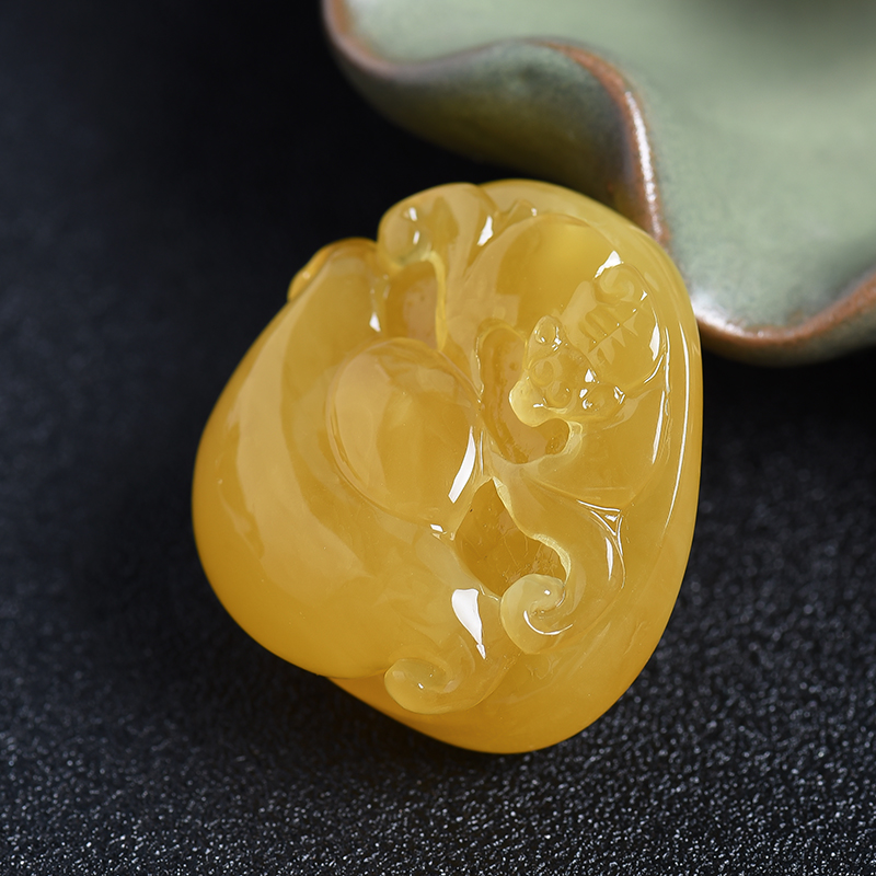 蜜蜡吊坠-红掌柜