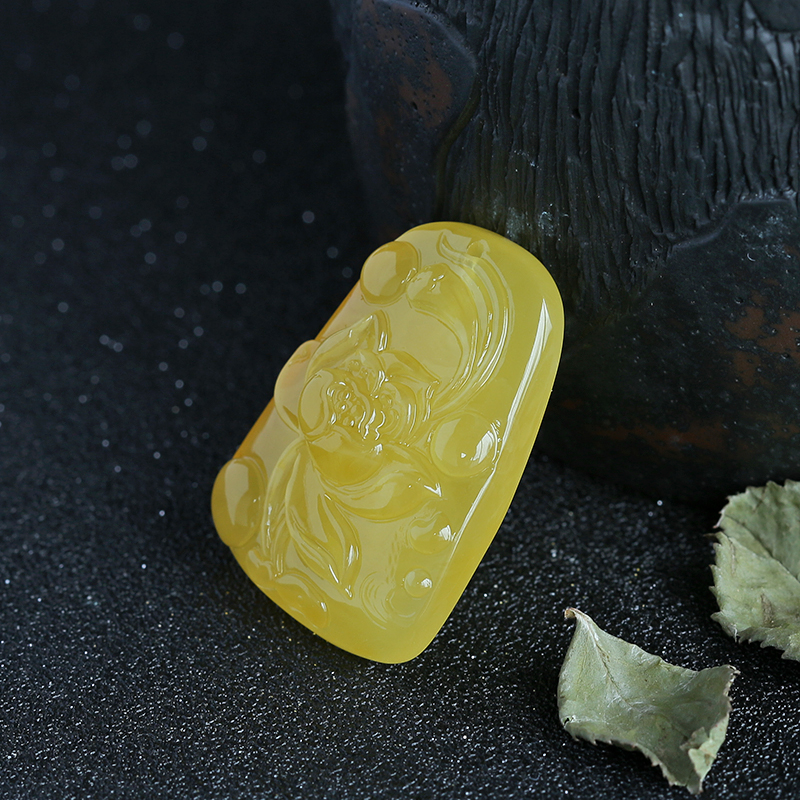 天然蜜蜡一品清廉吊坠-红掌柜