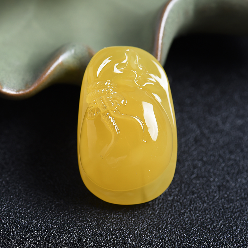 蜜蜡钱袋吊坠-红掌柜