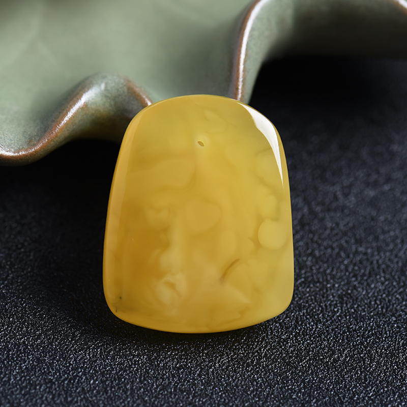 天然蜜蜡花开富贵吊坠-红掌柜