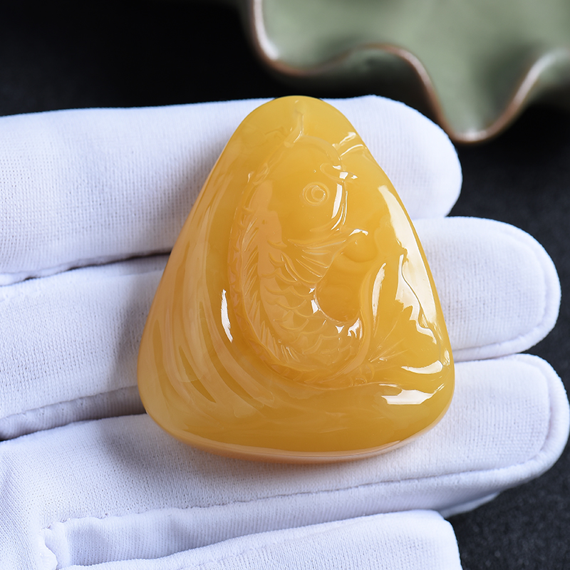 波罗的海天然蜜蜡吊坠-红掌柜