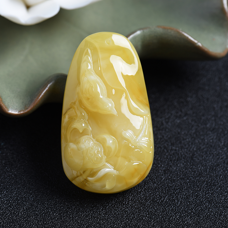 蜜蜡一品清廉吊坠-红掌柜