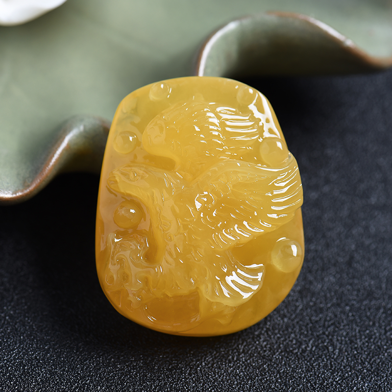 蜜蜡大展宏图吊坠-红掌柜