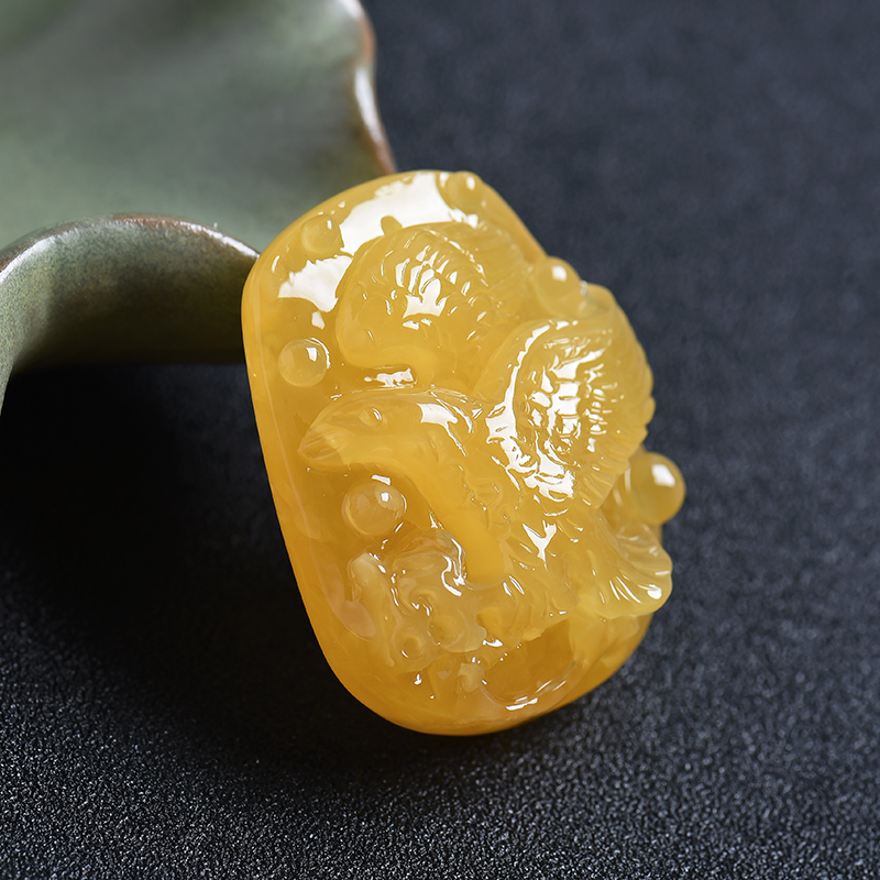 蜜蜡吊坠-红掌柜