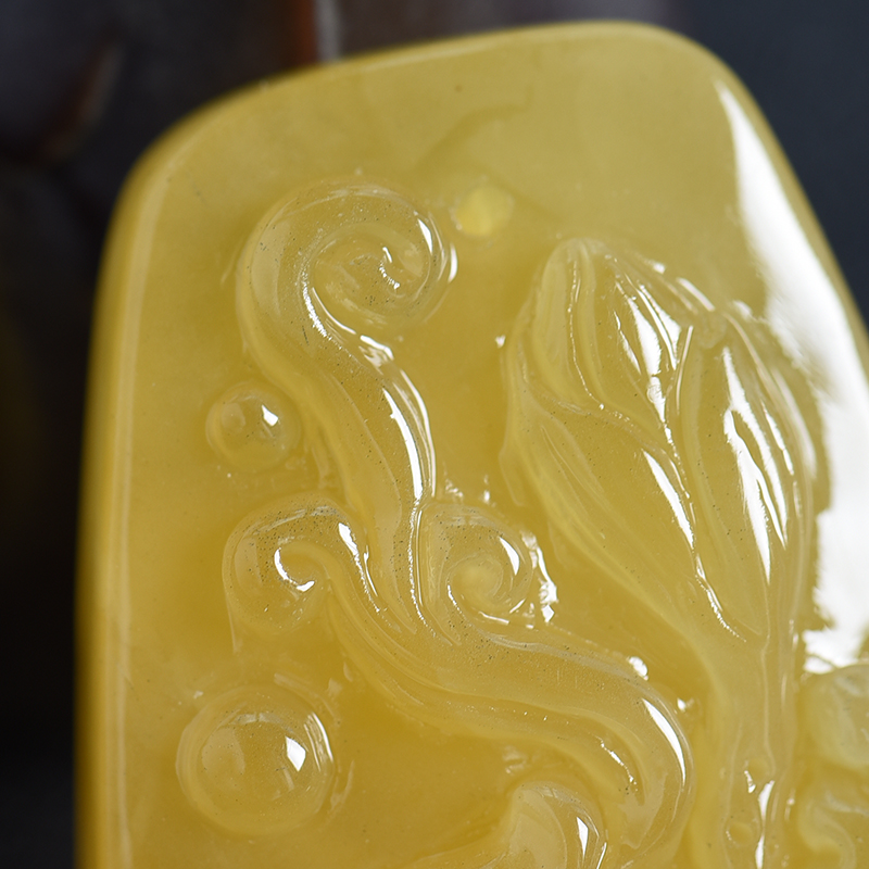 蜜蜡鱼吊坠-红掌柜