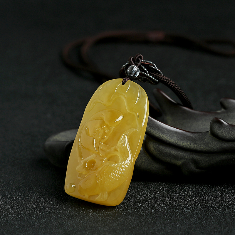 波罗的海蜜蜡鱼吊坠-红掌柜