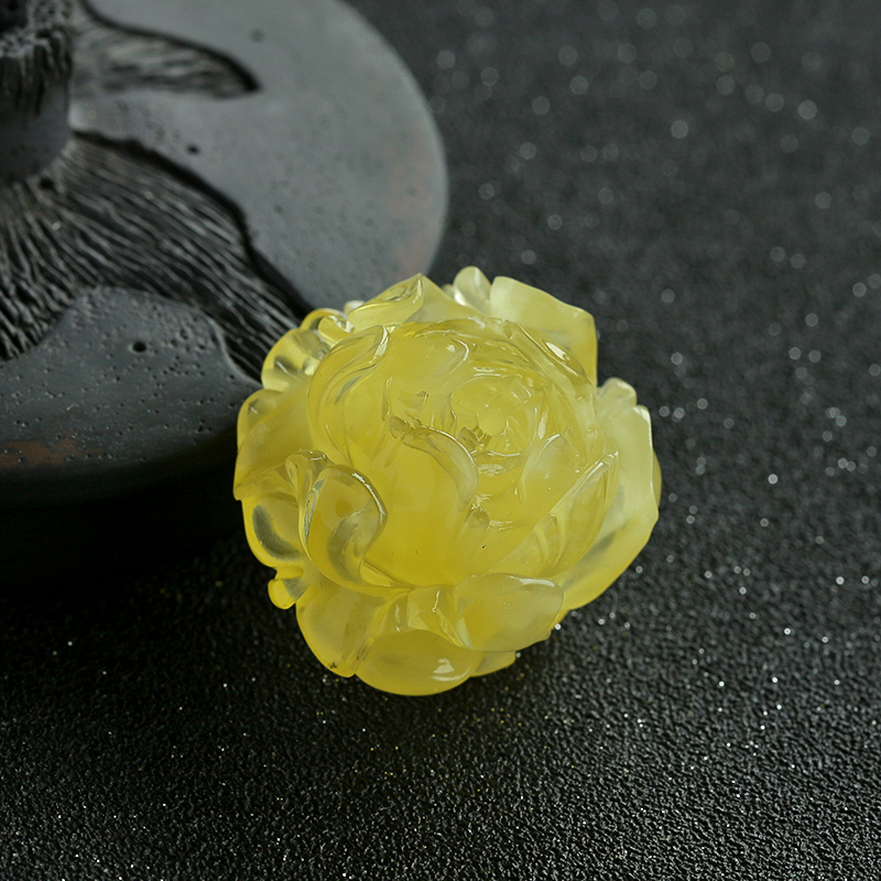 柠檬黄蜜蜡吊坠-红掌柜