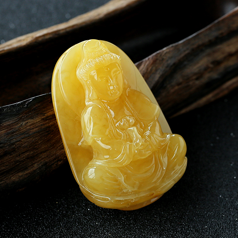 蜜蜡观音-红掌柜珠宝