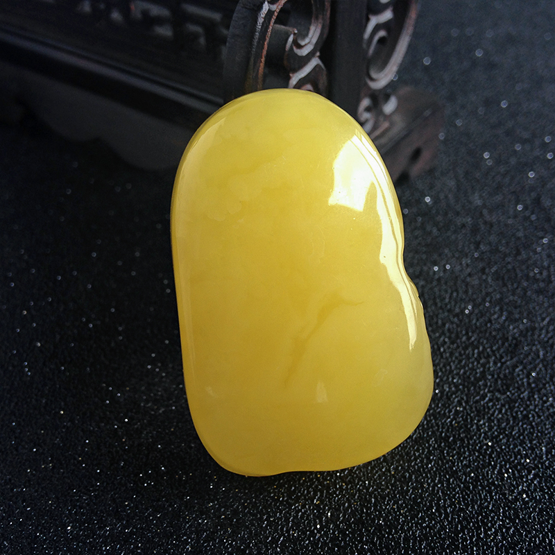 鸡油黄蜜蜡吊坠-红掌柜珠宝