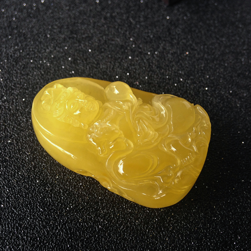 波罗的海鸡油黄蜜蜡吊坠-红掌柜珠宝