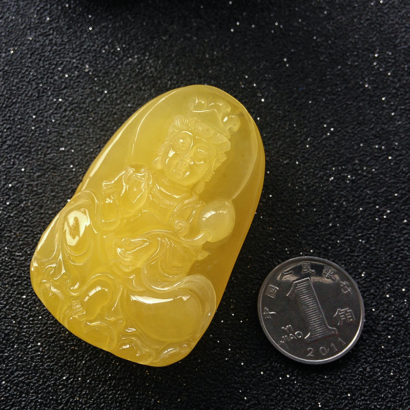 波罗的海鸡油黄蜜蜡吊坠-红掌柜珠宝