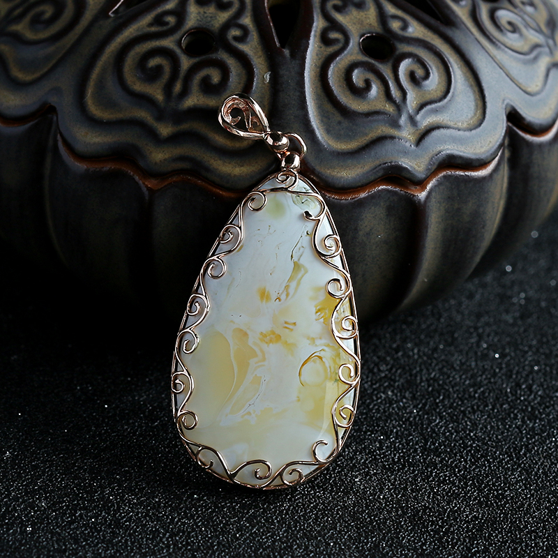 波罗的海白蜜蜡吊坠-红掌柜