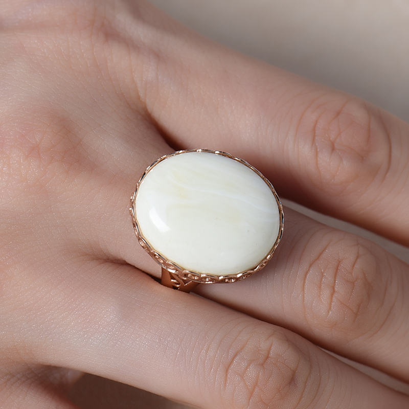 天然白蜜戒指 - 红掌柜