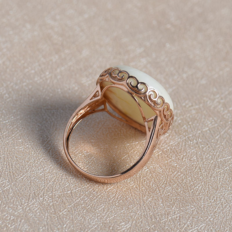 K金白蜜戒指 - 红掌柜