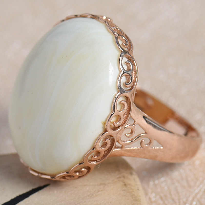 波罗的海K金白蜜戒指 - 红掌柜