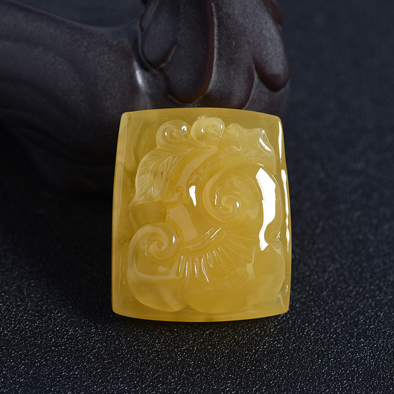 波罗的海天然蜜蜡如意吊坠-红掌柜