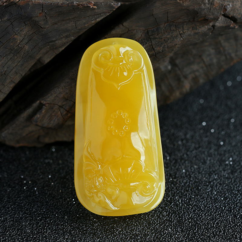 波罗的海天然蜜蜡蝙蝠如意吊坠-红掌柜