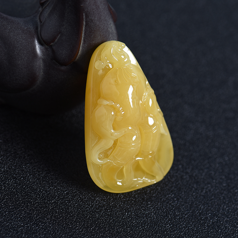 蜜蜡人参挂坠-红掌柜