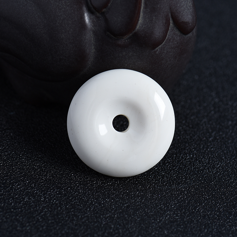 波罗的海天然白蜜蜜蜡平安扣-红掌柜