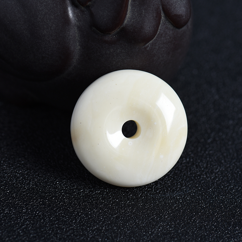 天然白蜜蜜蜡平安扣-红掌柜