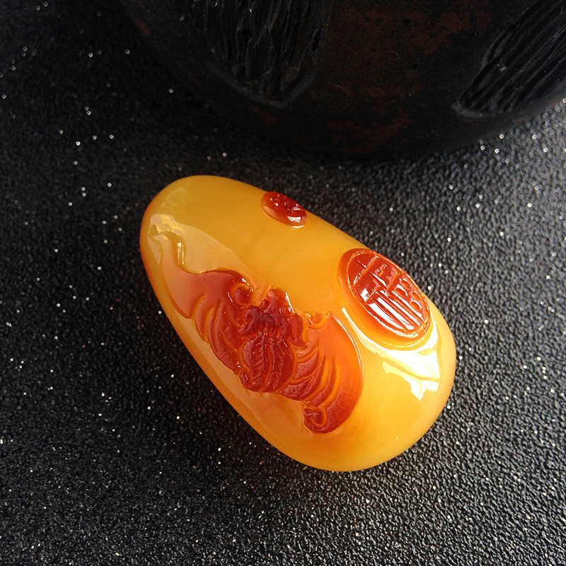 蜜蜡蝙蝠挂件-红掌柜珠宝