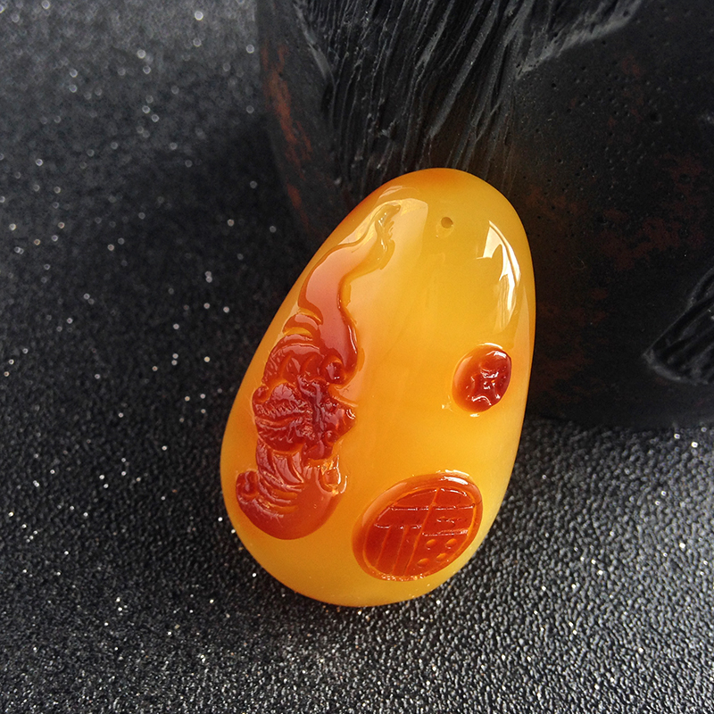 蜜蜡蝙蝠吊坠-红掌柜珠宝