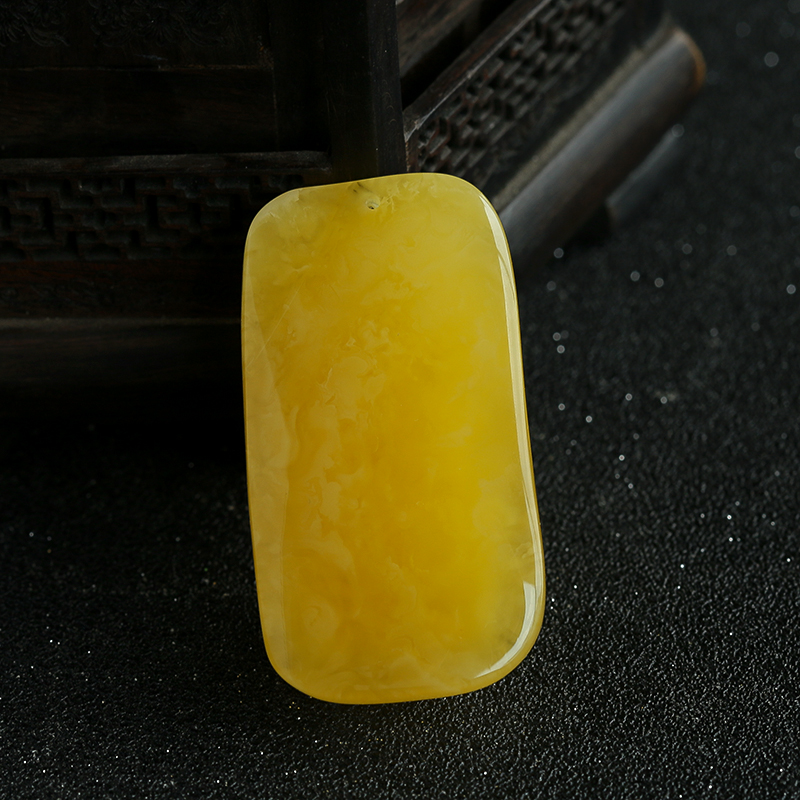 鸡油黄蜜蜡挂坠 - 红掌柜珠宝