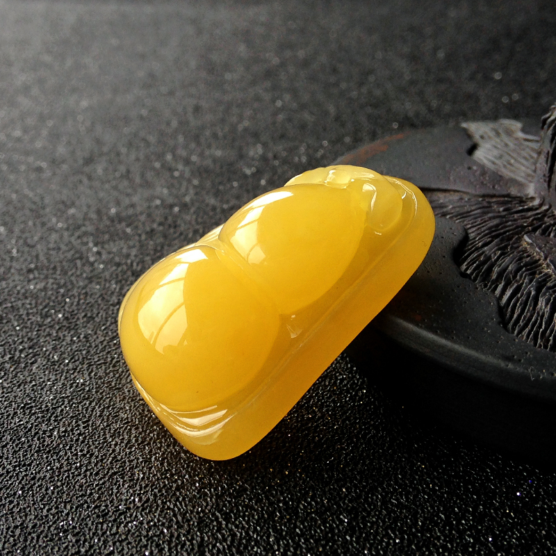 鸡油黄蜜蜡吊坠-红掌柜珠宝