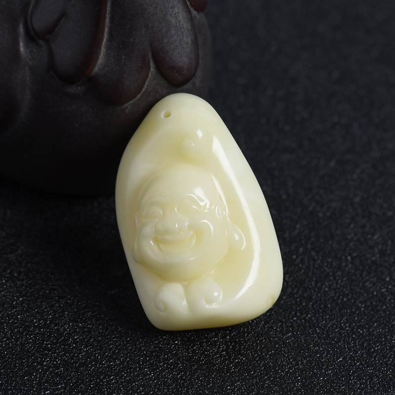 白蜜蜜蜡小佛吊坠-红掌柜