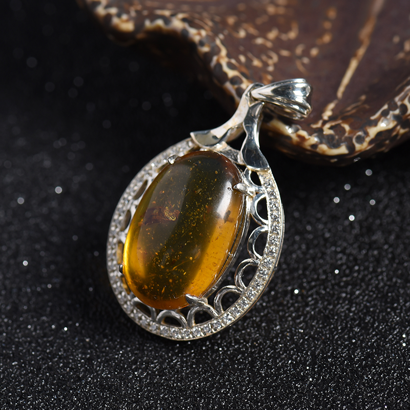 琥珀吊坠-红掌柜