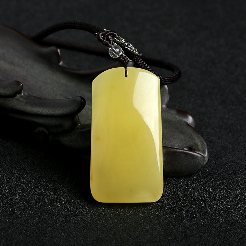 鸡油黄蜜蜡吊坠-红掌柜珠宝