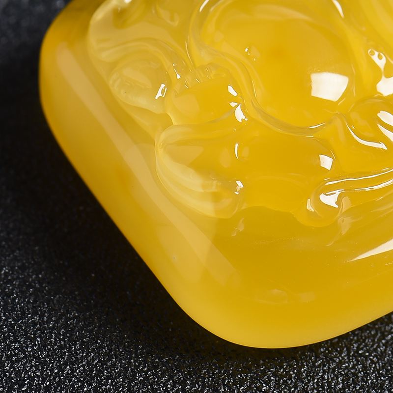 波罗的海天然鸡油黄蜜蜡吊坠-红掌柜