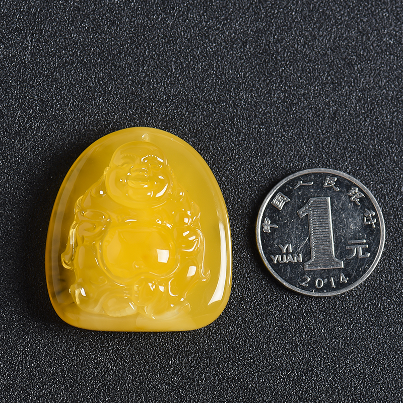 波罗的海鸡油黄蜜蜡吊坠-红掌柜