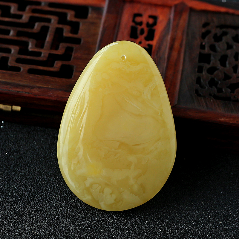 白花蜜蜜蜡挂坠 - 红掌柜珠宝