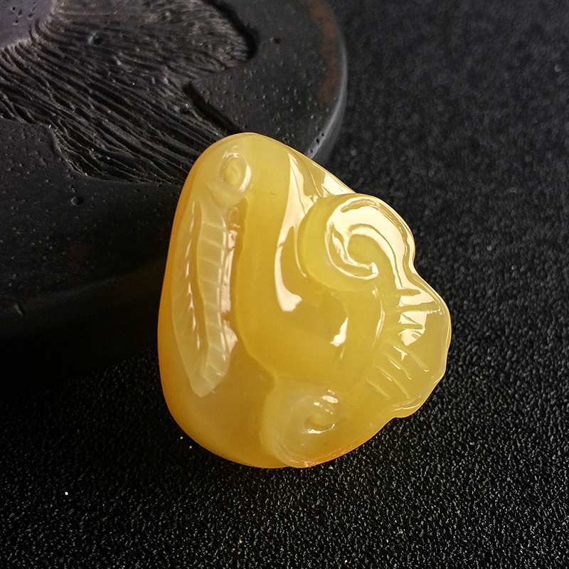 蜜蜡如意吊坠-红掌柜珠宝