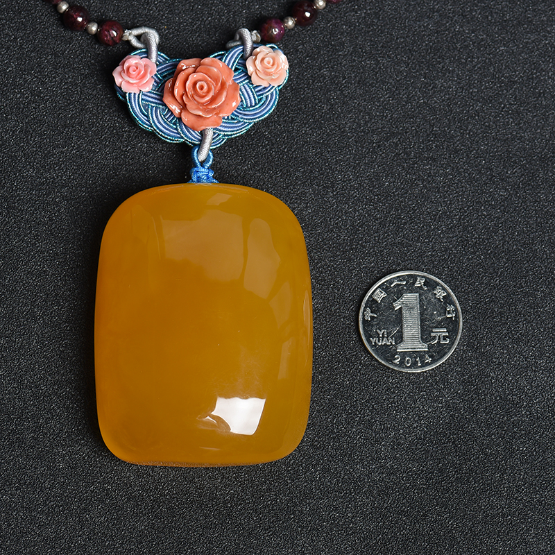 天然蜜蜡无事牌吊坠 - 红掌柜珠宝