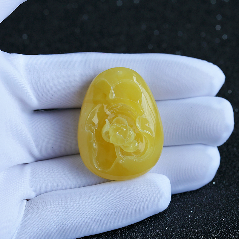 天然蜜蜡一品清廉挂坠 - 红掌柜珠宝