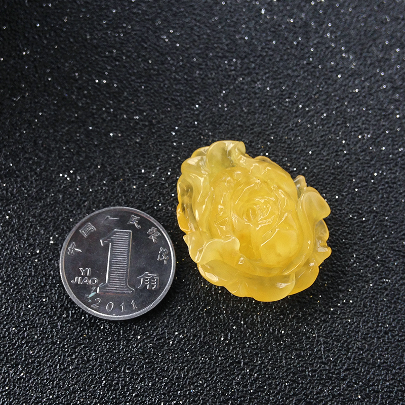 花开富贵鸡油黄蜜蜡吊坠 - 红掌柜珠宝