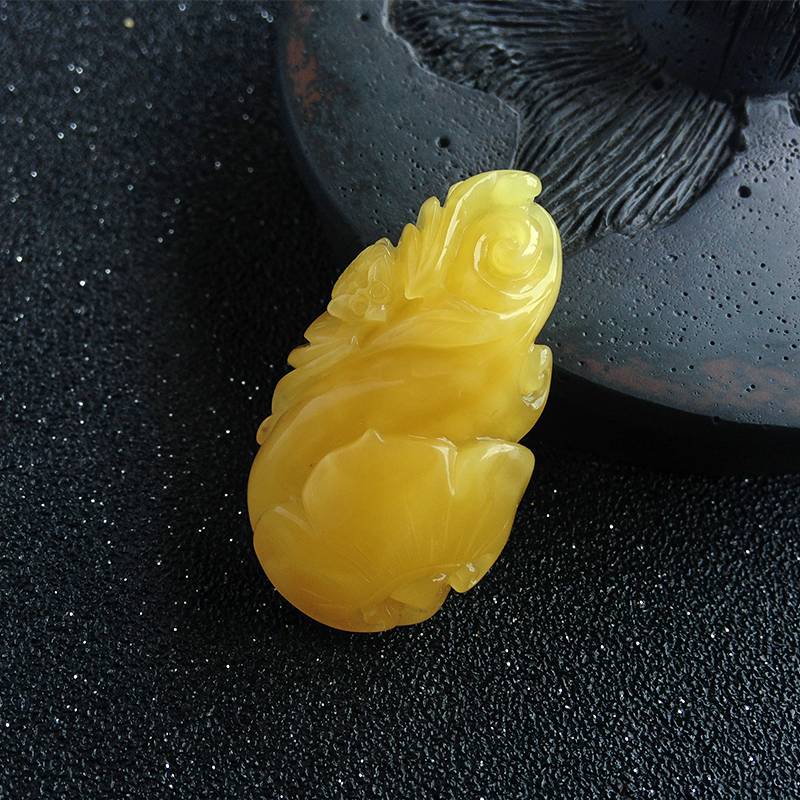 蜜蜡如意吊坠-红掌柜珠宝