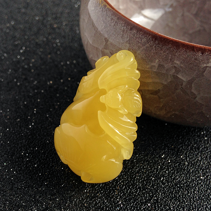 蜜蜡如意吊坠-红掌柜珠宝