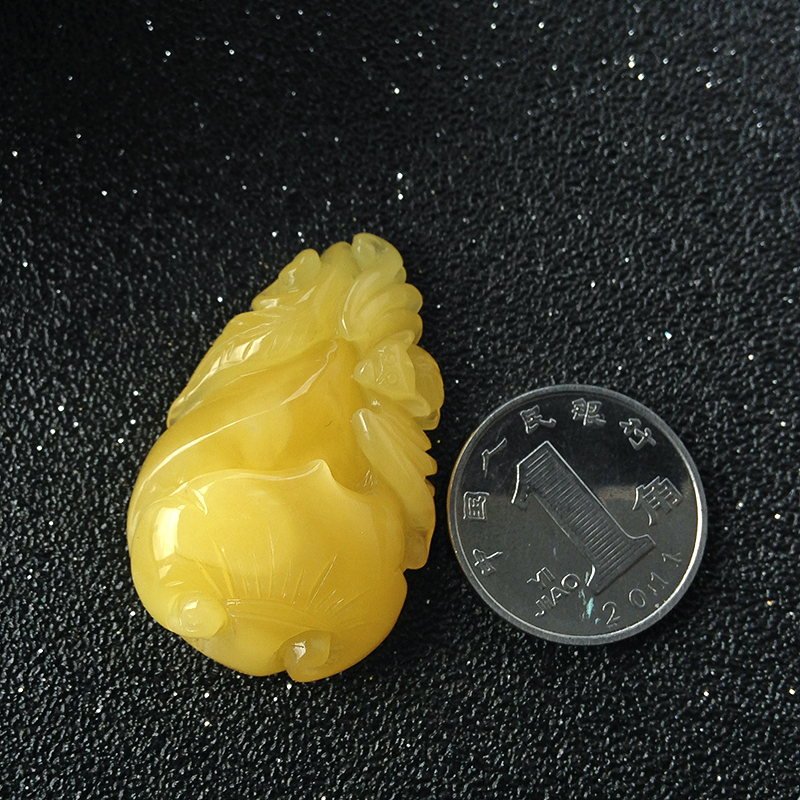 蜜蜡如意吊坠-红掌柜珠宝