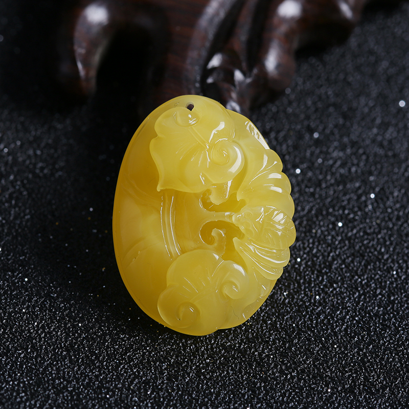 蜜蜡如意吊坠-红掌柜珠宝