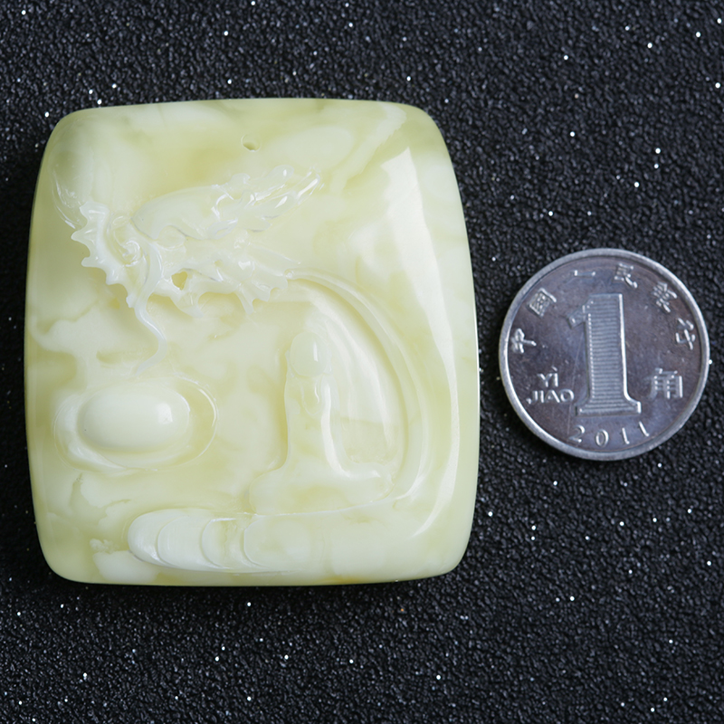 波罗的海蜜蜡龙吊坠-红掌柜珠宝