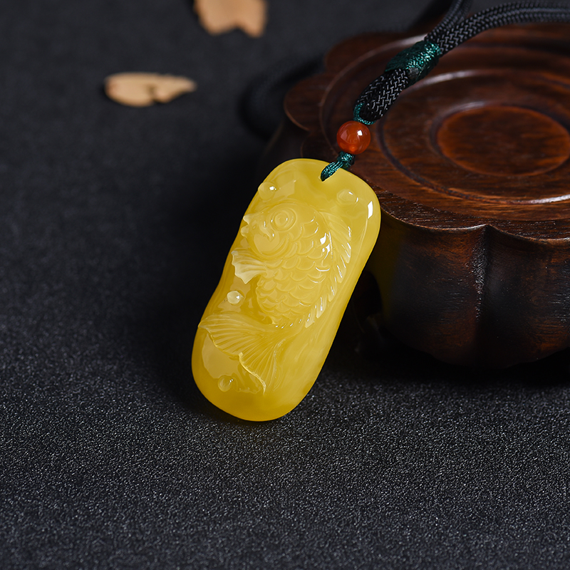 波罗的海蜜蜡鱼吊坠-红掌柜