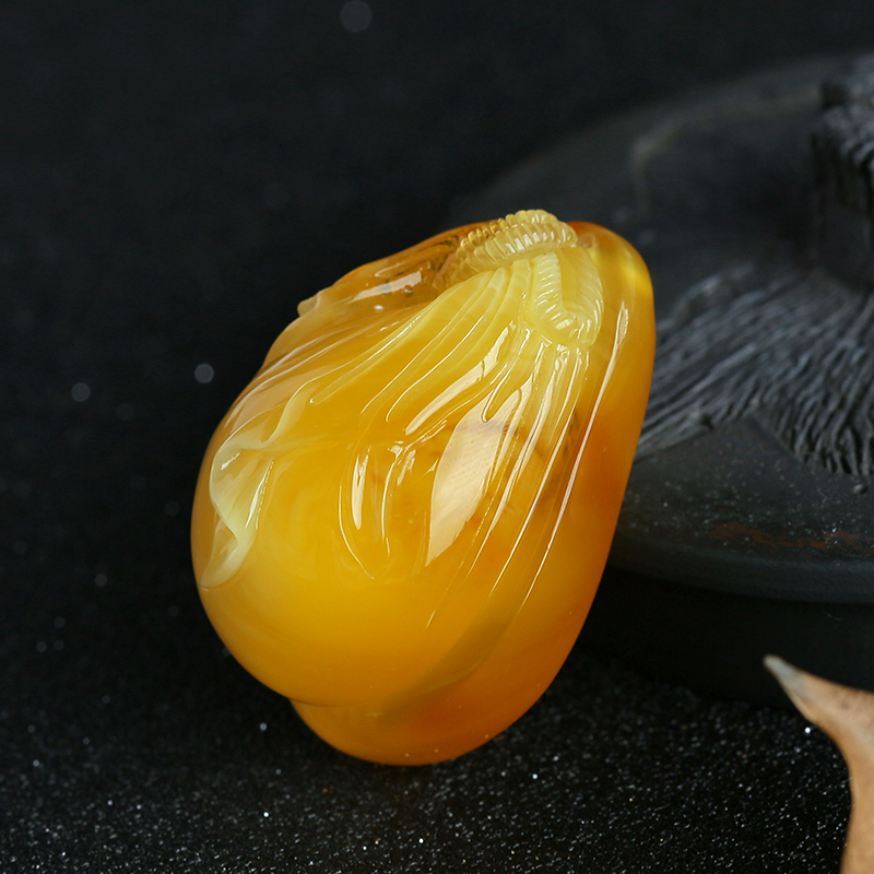 天然蜜蜡钱袋吊坠-红掌柜