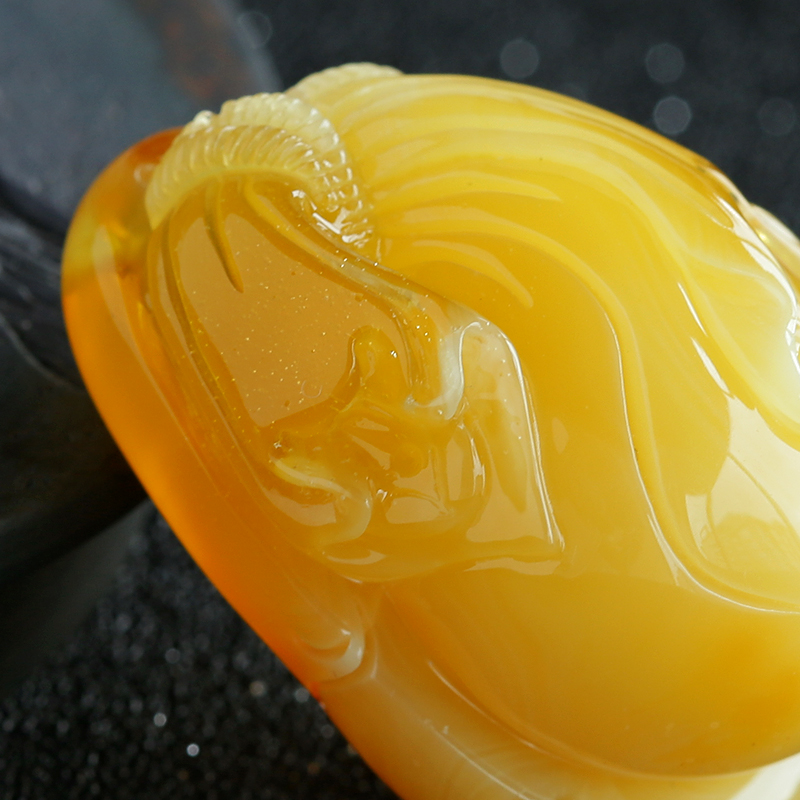 蜜蜡钱袋吊坠-红掌柜