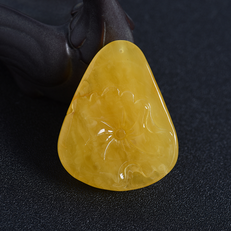 天然蜜蜡一品清廉吊坠-红掌柜