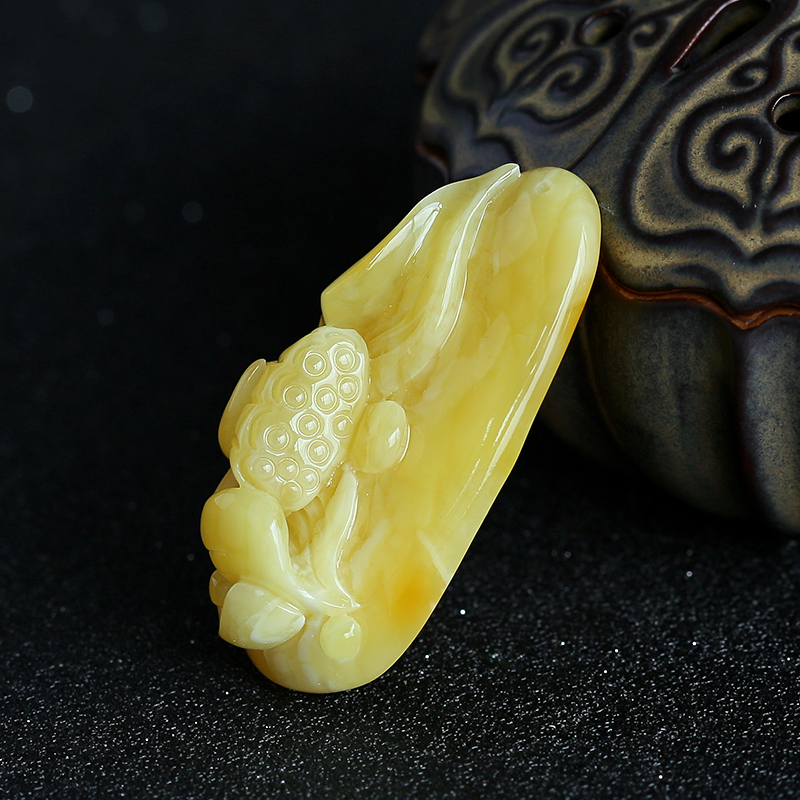 天然蜜蜡一品清廉吊坠-红掌柜