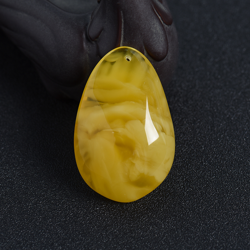 波罗的海天然金包蜜随形水滴吊坠 -  红掌柜